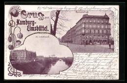 AK Hamburg-Eimsbüttel, Blick In Die Bismarckstrasse, Partie Am Isebeckkanal  - Eimsbüttel