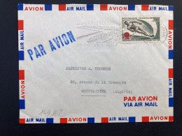 LETTRE Par Avion Pour ALGERIE TP YT 1395 SKI NAUTIQUE 0,30 OBL.MEC.29-2 1963 MARSEILLE ST FERREOL - Lettres & Documents