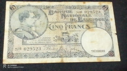 BELÇİKA  -- 5    FRANK         F - 5 Francs-1 Belga