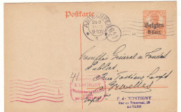 Belgique - Carte Postale De 1917 - Entier Postal - Oblit Antwerpen - Exp Vers Bruxelles - Avec Censure - - OC26/37 Etappengebied.