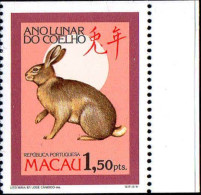 Macao Poste N** Yv: 540a Mi:568c Ano Lunar Do Coelho Bord De Feuille - Chinees Nieuwjaar