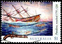 Australie Poste Obl Yv:4495/4496 Naufrages (Lign.Ondulées) - Gebraucht