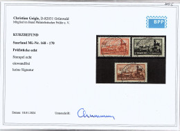 Saarland 1948, Mi.-Nr. 168 - 170, Gestempelt, Befund. C.GeigleBPP - Other & Unclassified