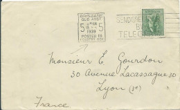 AUSTRALIE LETTRE 4d BRISBANE POUR LYON ( RHONE ) + VIGNETTE DE 1939 LETTRE COVER - Lettres & Documents