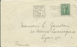 AUSTRALIE LETTRE 4d BRISBANE POUR LYON ( RHONE ) + VIGNETTE DE 1939 LETTRE COVER - Cartas & Documentos