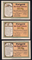3x Teterow: 25, 50 + 75 Pfennig O.D. - Collections