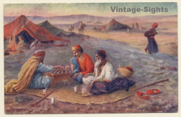 Algeria: Halt In The Desert - Nomads Playing Chess (Vintage PC 1910s/1920s ) - Ajedrez