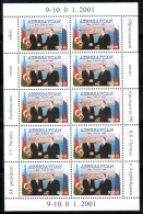 Azerbaïdjan 2001 Mi. 511 Mini Feuille 100% Neuf ** Aliyev, Poutine - Azerbeidzjan