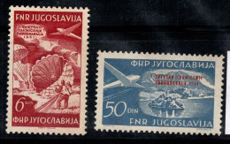 Yougoslavie 1951 Mi. 666-667 Neuf ** 80% Poste Aérienne Surimprimé - Airmail