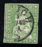 Suisse 1854 Mi. 17 Oblitéré 80% Helvetia Assis, 40 Rp - Used Stamps