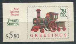 ÉTATS-UNIS 1992 Mi. 2329-32 II Carnet 100% Neuf ** Noël,Locomotive,29 (C)... - 1981-...