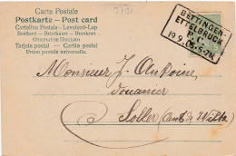 37131# CARTE POSTALE Obl BETTINGEN ETTELBRUCK F.C. 1905 AMBULANT Pour SOLLER WILTZ - 1895 Adolphe Right-hand Side