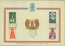 Luxembourg 1945 - Timbres Oblitérés Sur Encart FDC. Mi Nr.: 382/386. PriFix Nr.: 367/371. TRES RARE¡¡¡ (EB) AR-02717 - Gebraucht