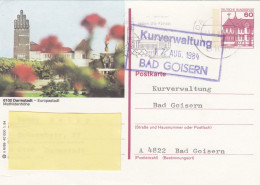 Deutschland. Bildpostkarte 6100 DARMSTADT - Mathildenhöhe, Wertstempel 60 Pfg. Burgen Und Schlösser, Serie "n" - Cartes Postales Illustrées - Oblitérées