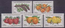 TURKISH CYPRUS 1976  Mi  29/33  ** - Fruits / Flora - Unused Stamps