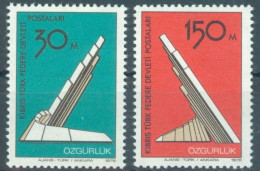 TURKISH CYPRUS 1976 - Mi 39/40  ** - Freedom Monument - Unused Stamps