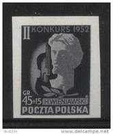 POLAND 1952 2ND WIENIAWSKI VIOLIN COMPETITION BLACK PRINT NHM Music Composers - Prove & Ristampe