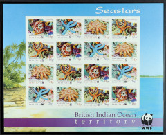 2001 Endangered Species - Seastars Set Of 16 IMPERF PROOF SHEETLET (as SG 253/56), From The BD.T. Printers Archive. - British Indian Ocean Territory (BIOT)