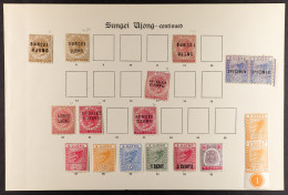 SUNGEI UJONG 1881 - 1895 Mint Range Of 17 Stamps On Part Of Old Album Page Incl 1881 2c Brown SG 6, 1882-84 2c Pale Rose - Autres & Non Classés
