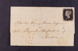 1841 (15 Feb) EL From Jersey (Montague House) To London Bearing 1d Black 'SD' Plate 9 With 4 Large Margins Just Tied By  - Non Classés