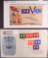 1940 - 1948 Group Of 4 FDC's. 1940 Stamp Centenary Set On Illustrated, Typed Fdc With Red London Exhibition Red Cross Sp - FDC