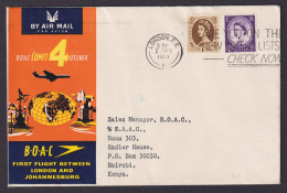 Flugpost Brief Air Mail Grossbritannien BOAC COMET 4 JETLINER Welkugel Nairobi - Cartas & Documentos