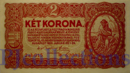 HUNGARY 2 KRONA 1920 PICK 58 AU/UNC W/ASTERISK - Hungary