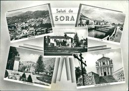 SORA ( FROSINONE ) SALUTI / VEDUTINE - EDIZIONE ALTEROCCA - SPEDITA 1963 (20587) - Frosinone