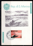 REPUBBLICA DI SAN MARINO 1962 CACCIA MODERNA MODERN HUNTING LIRE 70 MAXI MAXIMUM CARD CARTOLINA CARTE - FDC