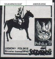 POLAND SOLIDARNOSC SOLIDARITY POLISH LEGIONS WW1 WORLD WAR I CAVALRY OFFICER HORSES RIFLEMAN SOLDIERS - Solidarnosc-Vignetten