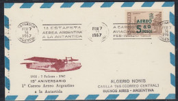 Argentina 1967 15e An. 1° Correo Aereo Argentina A La Antartida Ca FEB 7 1967 (59804) - Polar Flights