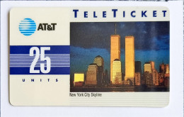 USA  AT&T TeleTicket 25 Units New York City Skyline Sample Phonecard - Lots - Collections