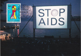 Zum. 870 / Mi. 1534 Stop AIDS Maximumkarten Serie Mit Passendem ET-Ortsstempel - Maximum Cards