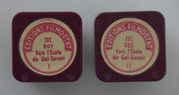 2 Films éditions FILMOSTAT Pour PATHEORAMA Avec Boite D'origine - Vers L'école Du Gai-savoir I & II Tec 801 & 802 - Filmspullen: 35mm - 16mm - 9,5+8+S8mm