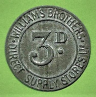 GRANDE BRETAGNE / NECESSITE / 3 PENCE / WILLIAMS BROTHERS / SUPPLY STORES / Ltd - Monetary/Of Necessity