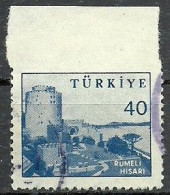 Turkey; 1959 Pictorial Postage Stamp 40 K. ERROR "Imperf. Edge" - Gebraucht
