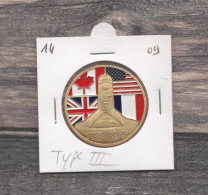 Médaille Souvenirs&Patrimoine : Utah Beach - Version III (couleur Or) - Autres & Non Classés