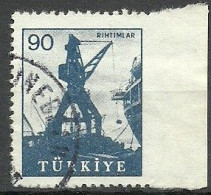 Turkey; 1959 Pictorial Postage Stamp 90 K. ERROR "Imperf. Edge" - Oblitérés