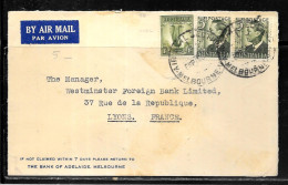 H312 - AUSTRALIE - LETTRE DE MELBOURNE POUR LYON - THE BANK OF ADELAIDE - Cartas & Documentos