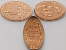 3 Pièces écrasées -   FRANCE MINIATURE  (78) - Souvenirmunten (elongated Coins)