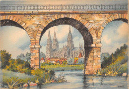 ILLUSTRATEUR - BARDAY - BAYEUX, L'AURE, LE VIADUC ET LA CATHEDRALE - BARRE DAYEZ 2080 F - Barday