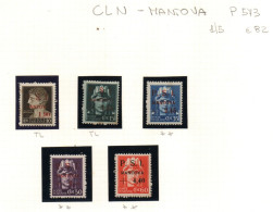 CLN (Comitati Di Liberazione Nazionale)  MANTOVA, Catalogo Sassone 1/5 Serietta Integri/linguellati - Comite De Liberación Nacional (CLN)