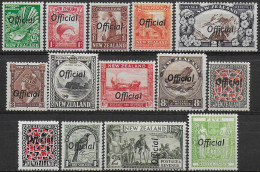 1936-61 New Zealand Official 14v. MNH SG N. O120/O133 - Autres & Non Classés