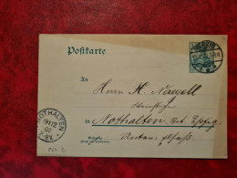 CARTE ENTIER MONDORF CACHET MERZIG POUR NOTHALTEN 1902 - Autres & Non Classés