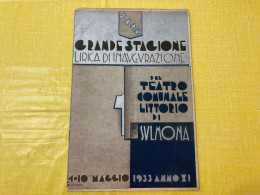 TEATRO COMUNALE LITTORIO DI SULMONA-STAGIONE LIRICA 1933-ILLUSTRATORE G.BIANCHI. - Cinema & Music