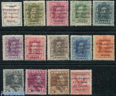 Spain 1929 Overprints 14v, Unused (hinged) - Unused Stamps