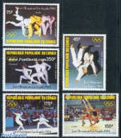 Congo Republic 1984 Olympic Games Los Angeles 5v, Mint NH, Sport - Fencing - Judo - Olympic Games - Esgrima