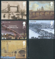 Great Britain 2002 London Bridges 5v, Mint NH, Transport - Ships And Boats - Art - Bridges And Tunnels - Unused Stamps