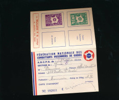 Carte D'adhérent Fédération Nationale Combattants Prisonniers De Guerre Timbres 1966 à 1975 Ancien Stalag Oflag 11B - Briefe U. Dokumente