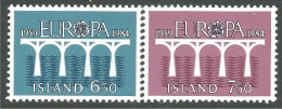 EU84-13 EUROPA CEPT 1984 Islande Iceland Pont Bridge Brücke Puente Brug Ponte MNH ** Neuf SC - 1984